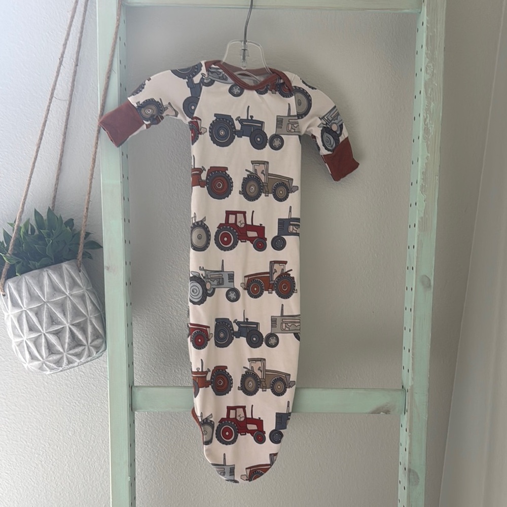Tractor Print Baby Bamboo Baby Gown